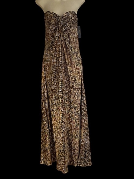 Laundry By Shelli Segal Dresses & Skirts - Laundry Silk Floral Ruched Empire Waist Padded Bust Strapless Formal Maxi Gown 6